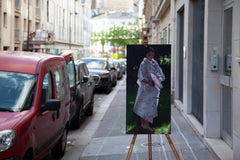 Original art for sale at UGallery.com | Japanese Woman in Forest by John Kelly | $3,000 | oil painting | 31.5' h x 15.75' w | thumbnail 3