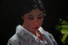 Original art for sale at UGallery.com | Japanese Woman in Forest by John Kelly | $3,000 | oil painting | 31.5' h x 15.75' w | thumbnail 4