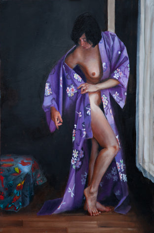 Original art for sale at UGallery.com | Ninon Interior by John Kelly | $2,950 | oil painting | 28.75' h x 19.75' w | photo 1