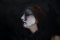 Original art for sale at UGallery.com | Pierrot Praying by John Kelly | $2,300 | oil painting | 21.5' h x 15' w | thumbnail 4