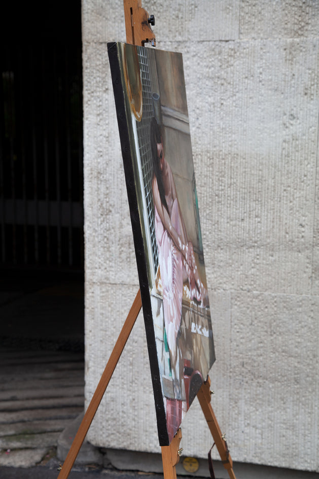 Wednesday Morning in the Garden by John Kelly |  Side View of Artwork 