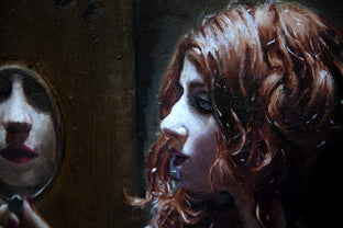Original art for sale at UGallery.com | Woman at Mirror by John Kelly | $2,300 | oil painting | 15' h x 22' w | photo 4
