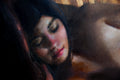 Original art for sale at UGallery.com | Woman with Peacock by John Kelly | $3,500 | oil painting | 23.5' h x 35.25' w | thumbnail 3