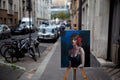 Original art for sale at UGallery.com | Woman with Rose by John Kelly | $1,800 | oil painting | 16' h x 13' w | thumbnail 2
