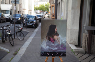 Original art for sale at UGallery.com | Zoe in Tulle by John Kelly | $2,300 | oil painting | 21.5' h x 15' w | photo 3