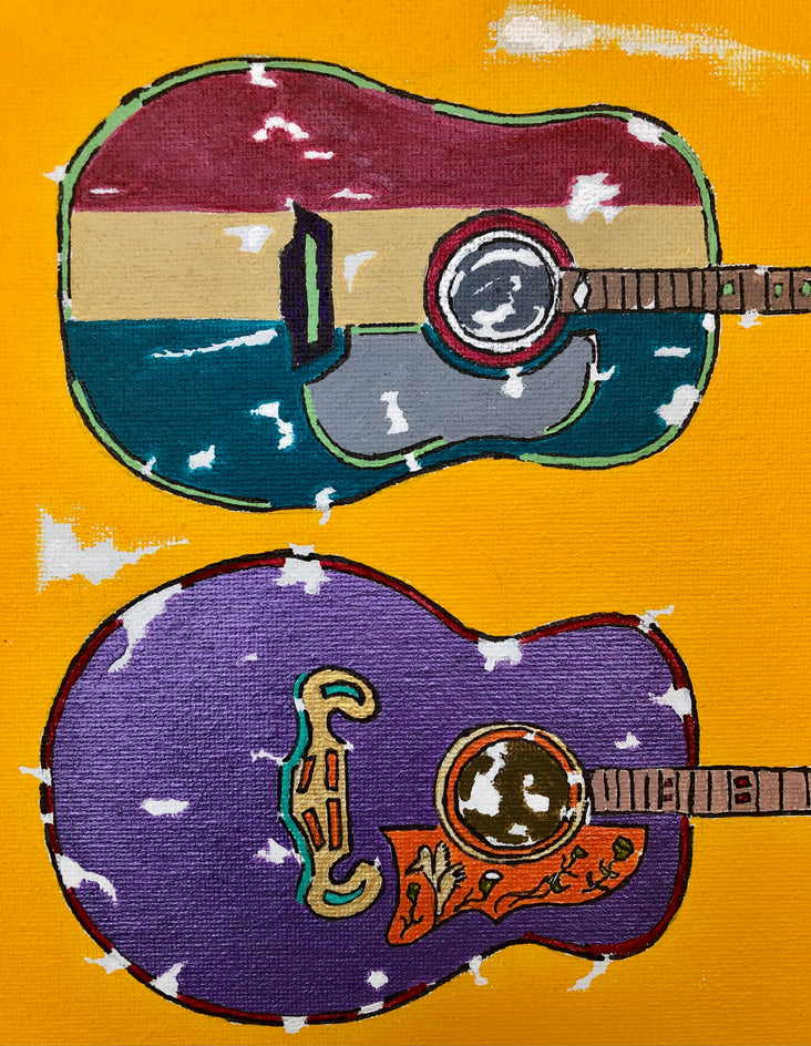 Buck Owen & Emmylou Harris by John McCabe |  Closeup View of Artwork 