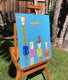 Original art for sale at UGallery.com | Giraffe & Ten Gallon Hat by John McCabe | $425 | acrylic painting | 20' h x 16' w | thumbnail 2