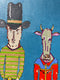 Original art for sale at UGallery.com | Giraffe & Ten Gallon Hat by John McCabe | $425 | acrylic painting | 20' h x 16' w | thumbnail 4