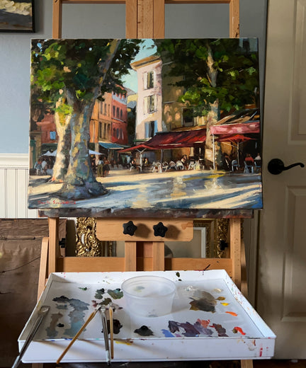 A Square in Aix en Provence by Jonelle Summerfield |  Context View of Artwork 