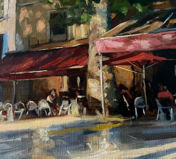 A Square in Aix en Provence by Jonelle Summerfield |   Closeup View of Artwork 