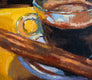 Original art for sale at UGallery.com | Coffee and Churro by Jonelle Summerfield | $350 | oil painting | 6' h x 6' w | thumbnail 4