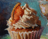 Original art for sale at UGallery.com | Cupcake with Orange Slice by Jonelle Summerfield | $125 | oil painting | 4' h x 4' w | thumbnail 4