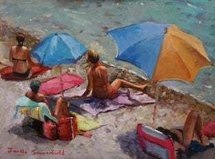Original art for sale at UGallery.com | Lounging in Cassis by Jonelle Summerfield | $525 | oil painting | 12' h x 16' w | photo 1
