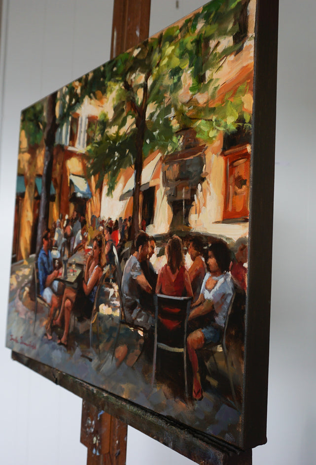 Lunch Time in Aix en Provence by Jonelle Summerfield |  Side View of Artwork 
