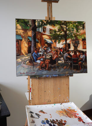 Original art for sale at UGallery.com | Lunch Time in Aix en Provence by Jonelle Summerfield | $900 | oil painting | 18' h x 24' w | photo 3