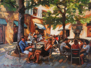 Original art for sale at UGallery.com | Lunch Time in Aix en Provence by Jonelle Summerfield | $900 | oil painting | 18' h x 24' w | photo 1