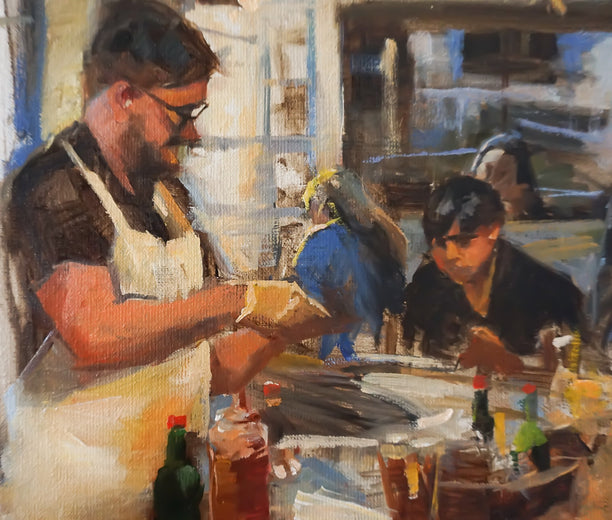 Oyster Bar by Jonelle Summerfield |   Closeup View of Artwork 
