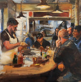 Original art for sale at UGallery.com | Oyster Bar by Jonelle Summerfield | $800 | oil painting | 16' h x 16' w | thumbnail 1
