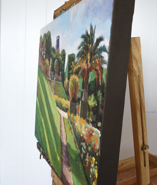 Original art for sale at UGallery.com | Springtime Stroll Through Luxembourg Gardens by Jonelle Summerfield | $950 | oil painting | 16' h x 20' w | photo 2