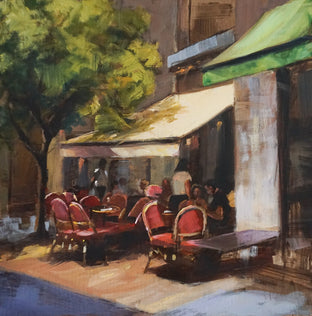 Original art for sale at UGallery.com | Sunny Side of the Street by Jonelle Summerfield | $575 | oil painting | 12' h x 12' w | photo 1