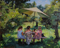 Original art for sale at UGallery.com | Wine Club by Jonelle Summerfield | $900 | oil painting | 16' h x 20' w | thumbnail 1
