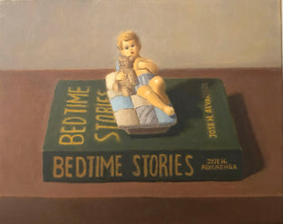 Original art for sale at UGallery.com | Bedtime Stories by Jose H. Alvarenga | $450 | oil painting | 8' h x 10' w | photo 1