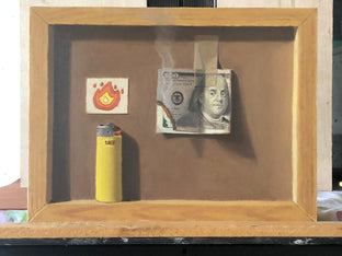 Original art for sale at UGallery.com | Money to Burn! by Jose H. Alvarenga | $600 | oil painting | 9' h x 12' w | photo 3