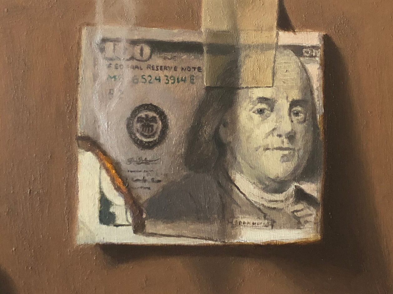 Money to Burn! by Jose H. Alvarenga |  Closeup View of Artwork 
