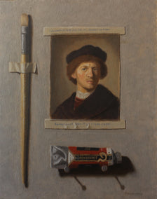 oil painting by Jose H. Alvarenga titled Rembrandt