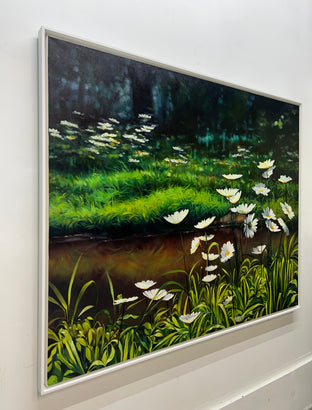 Original art for sale at UGallery.com | Daisies by Jose Luis Bermudez | $4,600 | oil painting | 48' h x 60' w | photo 2