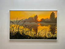 Original art for sale at UGallery.com | Golden Glow by Jose Luis Bermudez | $4,800 | oil painting | 36' h x 60' w | thumbnail 3