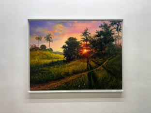 Original art for sale at UGallery.com | Magic Sunset: The Golden Symphony of Nature by Jose Luis Bermudez | $3,175 | oil painting | 30' h x 40' w | photo 3