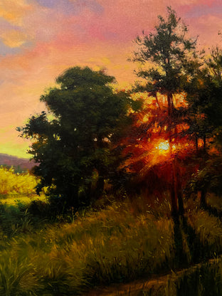Original art for sale at UGallery.com | Magic Sunset: The Golden Symphony of Nature by Jose Luis Bermudez | $3,175 | oil painting | 30' h x 40' w | photo 4