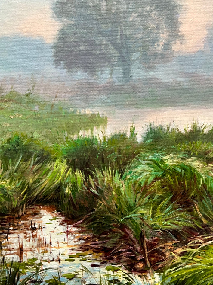 Sunrise in the Wetland by Jose Luis Bermudez |  Closeup View of Artwork 
