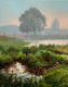 Original art for sale at UGallery.com | Sunrise in the Wetland by Jose Luis Bermudez | $1,100 | oil painting | 20' h x 16' w | thumbnail 1