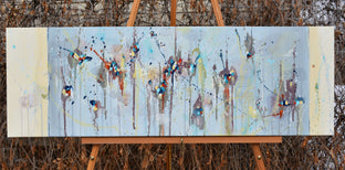 Original art for sale at UGallery.com | Journey of Wonder by Cynthia Ligeros | $1,075 | oil painting | 12' h x 36' w | photo 3