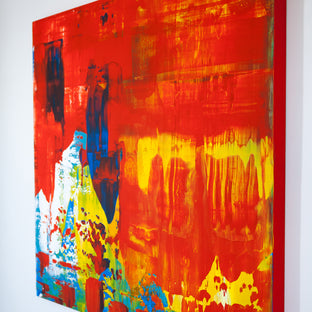 Original art for sale at UGallery.com | Painting a Secret by Juan Gabriel Perez Botero aka JUGA | $900 | acrylic painting | 23.62' h x 23.62' w | photo 2