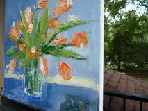 Original art for sale at UGallery.com | Early Summer Creamsicle by Judy Mackey | $575 | oil painting | 12' h x 12' w | thumbnail 2