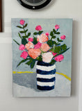 Original art for sale at UGallery.com | Navy Stripes by Judy Mackey | $1,000 | oil painting | 24' h x 18' w | thumbnail 3