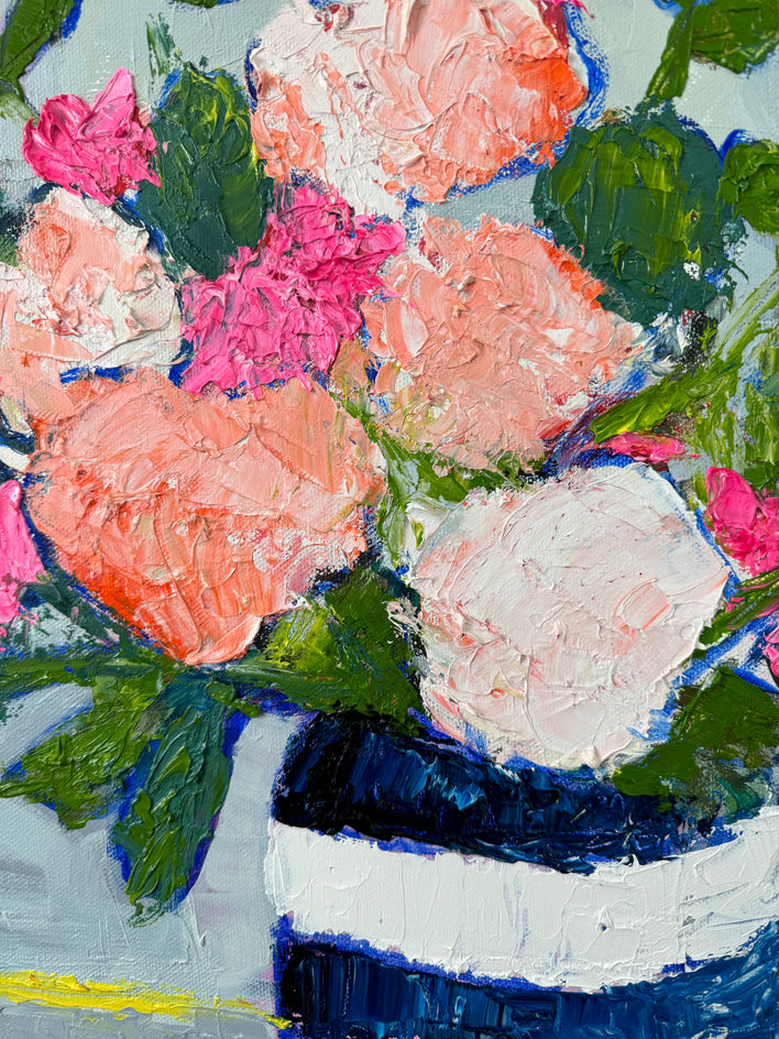 Navy Stripes by Judy Mackey |  Closeup View of Artwork 