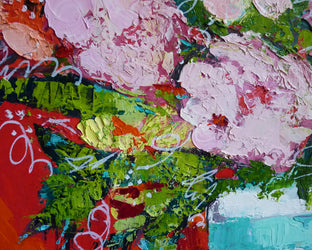 Striped Vase by Judy Mackey |   Closeup View of Artwork 