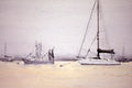 Original art for sale at UGallery.com | Moonglow by Judy Mudd | $600 | watercolor painting | 9' h x 12' w | thumbnail 4