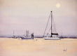 Original art for sale at UGallery.com | Moonglow by Judy Mudd | $600 | watercolor painting | 9' h x 12' w | thumbnail 1