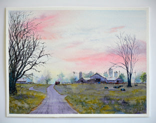 Original art for sale at UGallery.com | A Brush of Pink by Judy Mudd | $1,075 | watercolor painting | 13.25' h x 17.25' w | photo 3