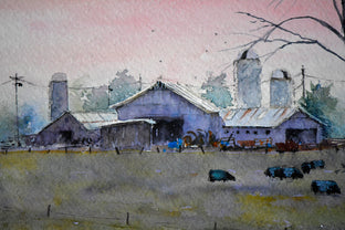 Original art for sale at UGallery.com | A Brush of Pink by Judy Mudd | $1,075 | watercolor painting | 13.25' h x 17.25' w | photo 4