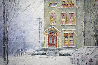 Original art for sale at UGallery.com | A Cozy Snow Day by Judy Mudd | $825 | watercolor painting | 15' h x 11' w | photo 4