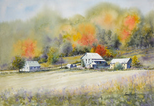 Original art for sale at UGallery.com | Country Colors by Judy Mudd | $1,650 | watercolor painting | 16' h x 22.5' w | photo 1