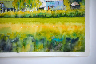 Green Fields by Judy Mudd |  Side View of Artwork 