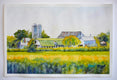 Original art for sale at UGallery.com | Green Fields by Judy Mudd | $1,000 | watercolor painting | 12' h x 17.75' w | thumbnail 3