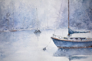 In the Misty Mooring by Judy Mudd |   Closeup View of Artwork 